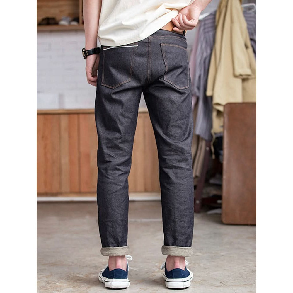 Jean homme Vander en coton, denim brut – coupe droite classique