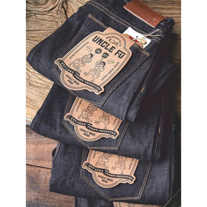 Jean homme Vander en coton, denim brut – coupe droite classique