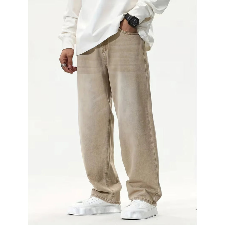 Jean large homme coupe loose – denim beige clair d'été