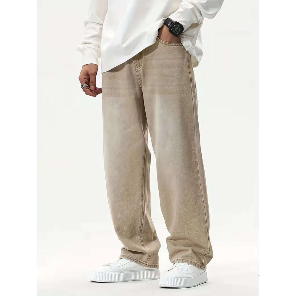 Jean large homme coupe loose – denim beige clair d'été
