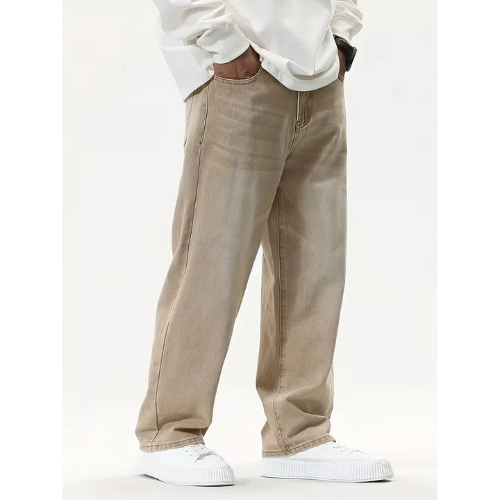 Jean large homme coupe loose – denim beige clair d'été