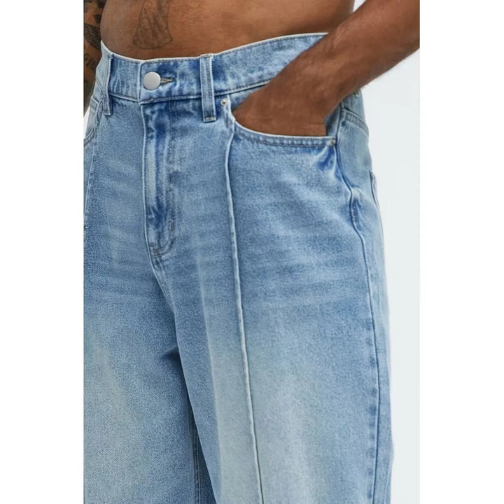 Jean loose fit homme cinq poches – délavage bleu clair