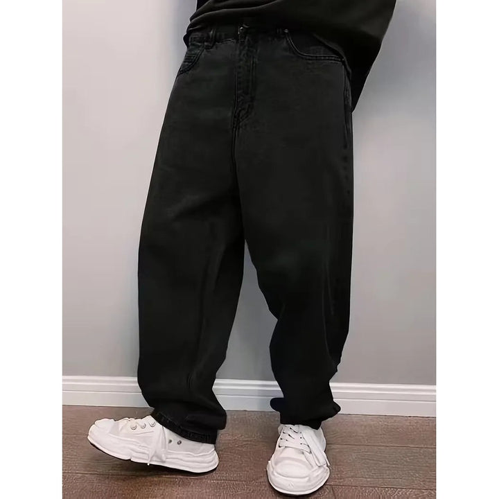 Jean loose fit homme taille mi-haute – délavage bleu clair