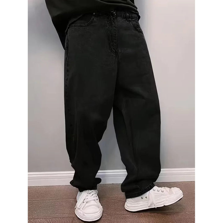 Jean loose fit homme taille mi-haute – délavage bleu clair