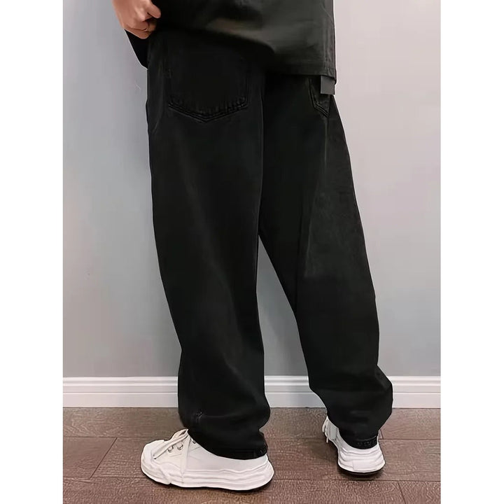 Jean loose fit homme taille mi-haute – délavage bleu clair