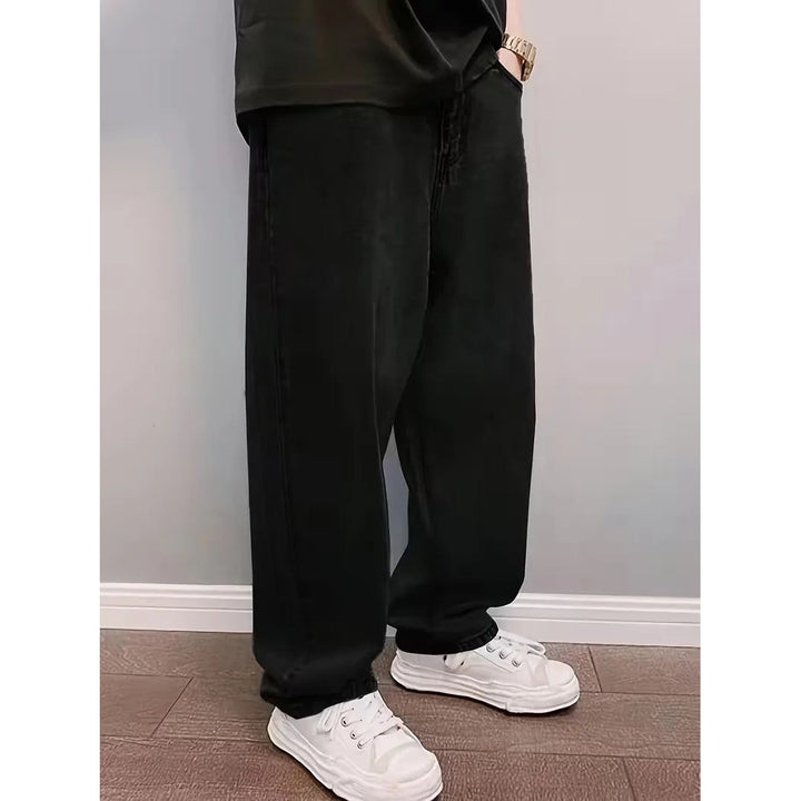 Jean loose fit homme taille mi-haute – délavage bleu clair