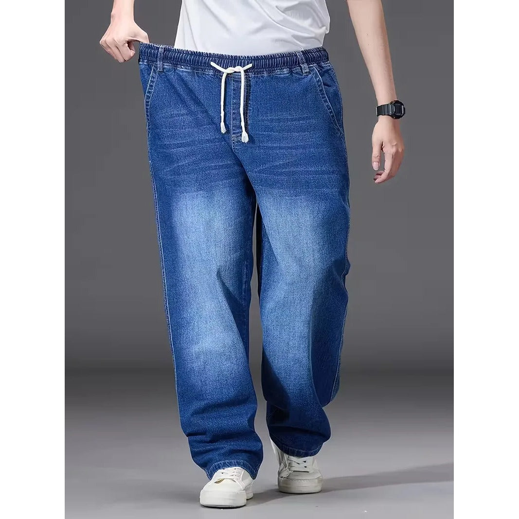 Jean loose homme à taille élastique – denim souple