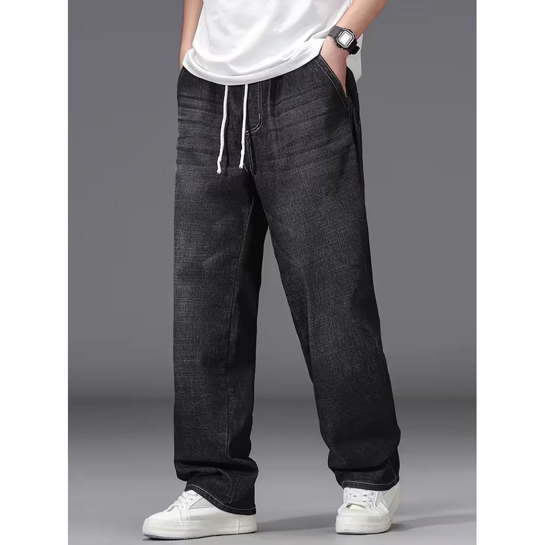 Jean loose homme à taille élastique – denim souple