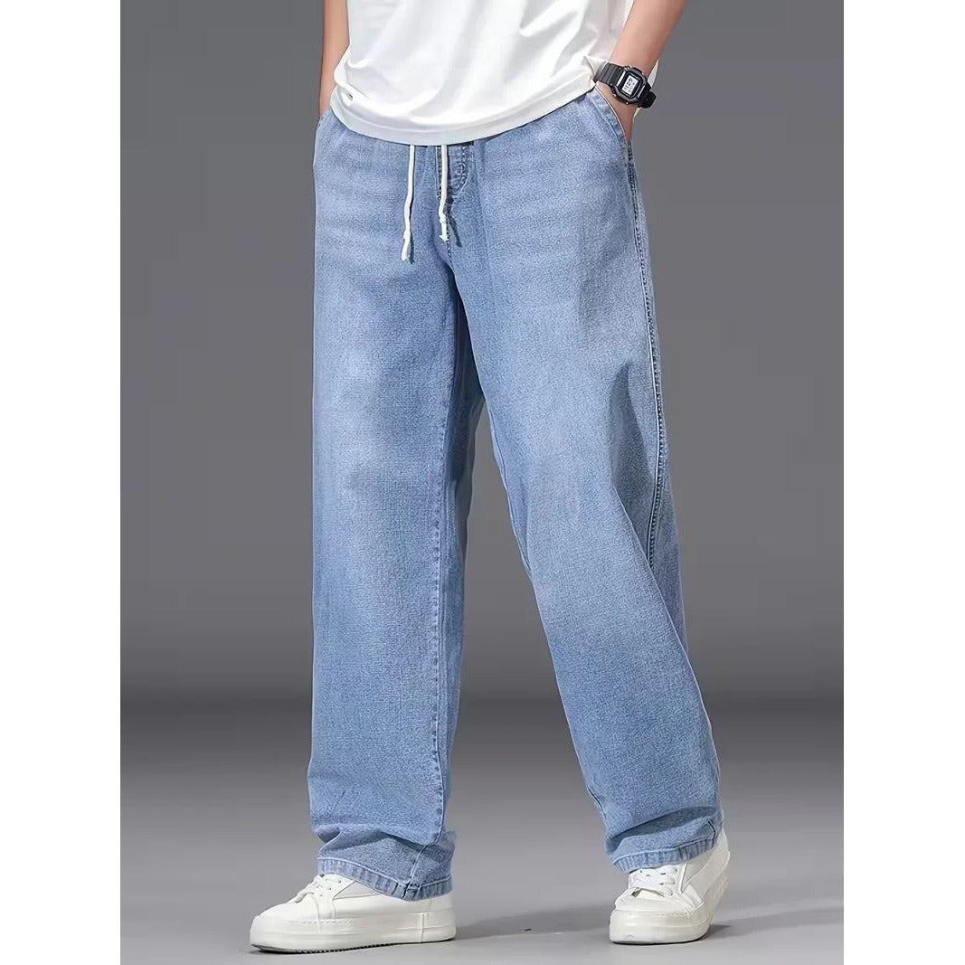 Jean loose homme à taille élastique – denim souple
