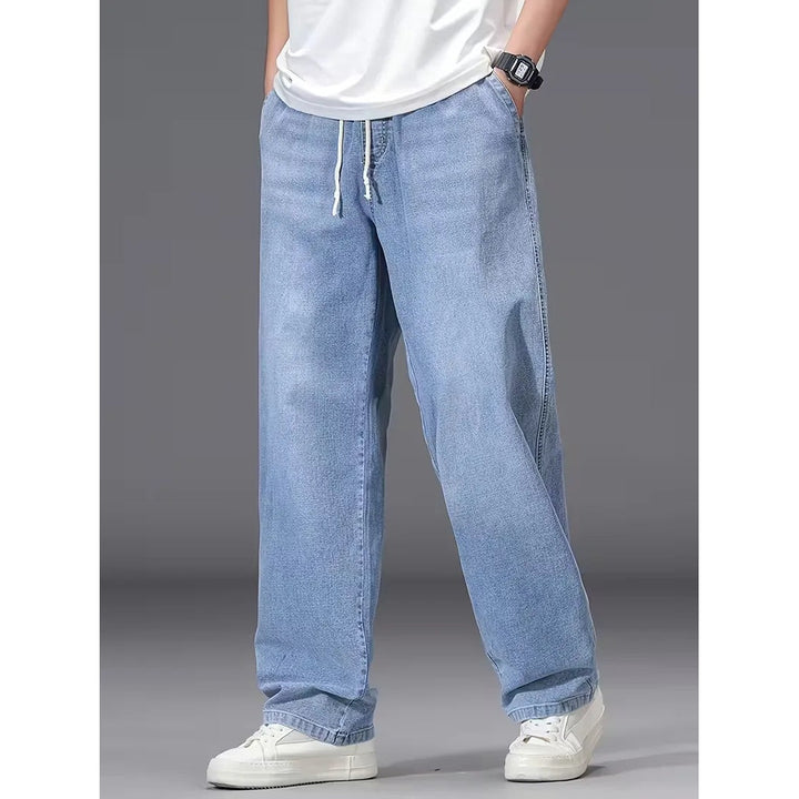 Jean loose homme à taille élastique – denim souple