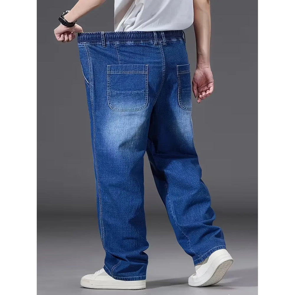 Jean loose homme à taille élastique – denim souple