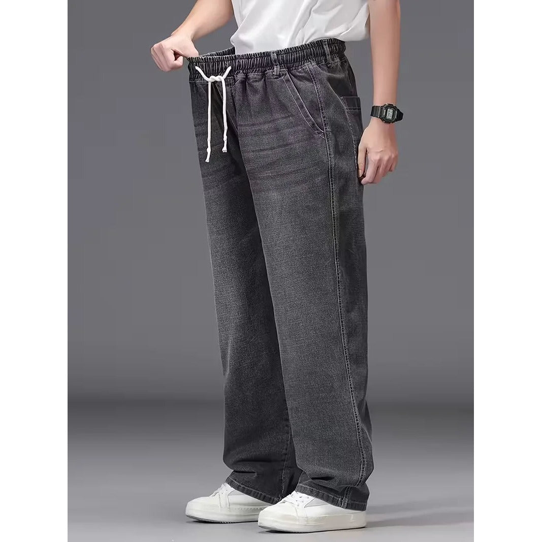 Jean loose homme à taille élastique – denim souple