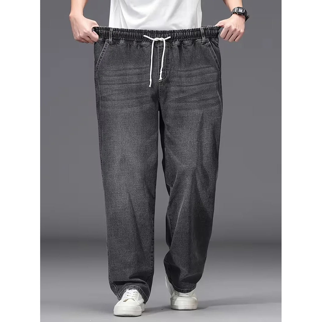 Jean loose homme à taille élastique – denim souple