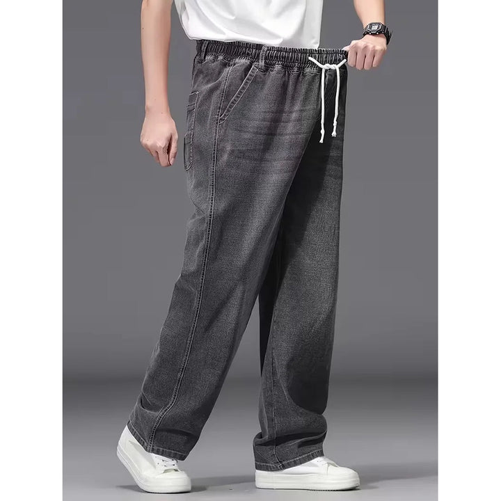 Jean loose homme à taille élastique – denim souple
