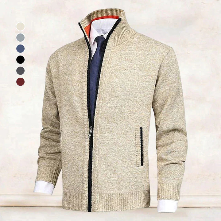 Cardigan John homme zippé – col et poches pratiques