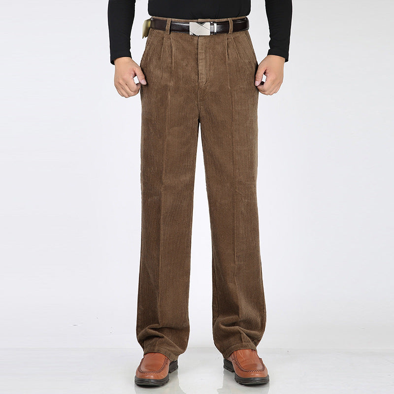 Pantalon large homme en velours côtelé à plis – du XS au 8XL