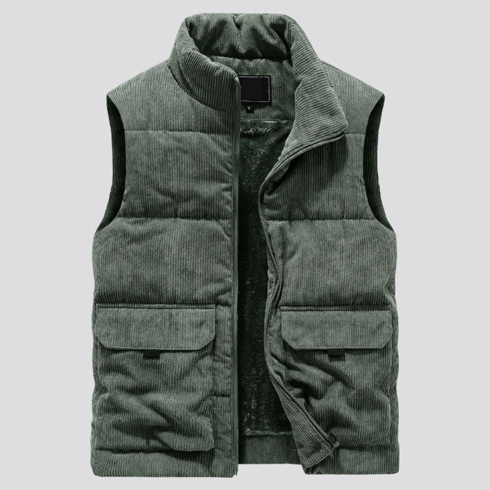 Gilet sans manches homme en velours côtelé – coupe slim
