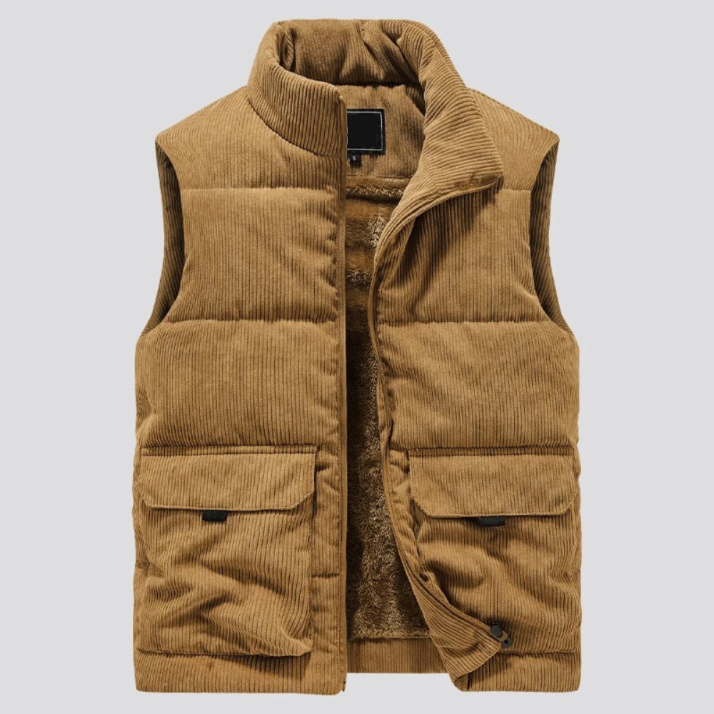Gilet sans manches homme en velours côtelé – coupe slim