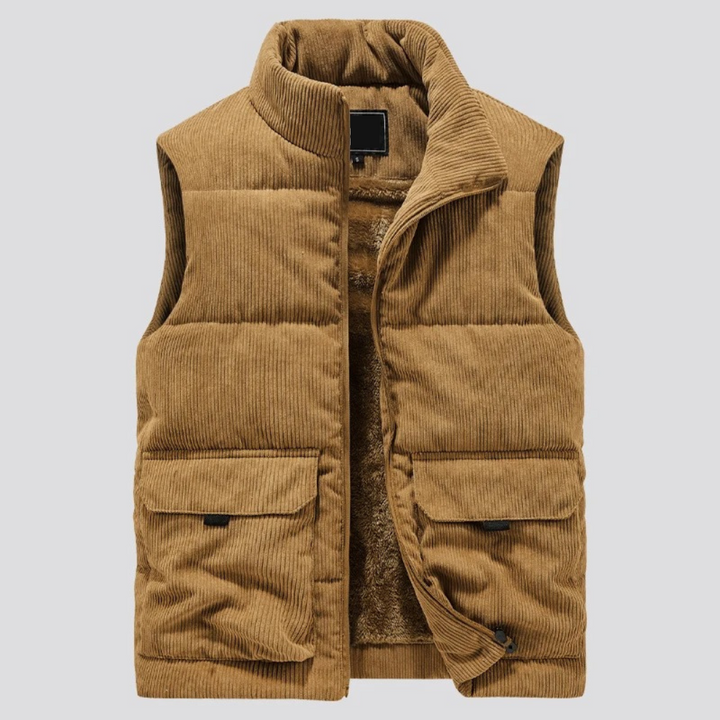 Gilet sans manches homme en velours côtelé – coupe slim