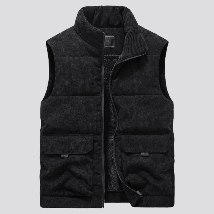 Gilet sans manches homme en velours côtelé – coupe slim