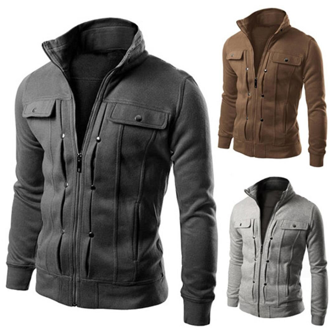 Veste zippée homme à col montant – modèle court