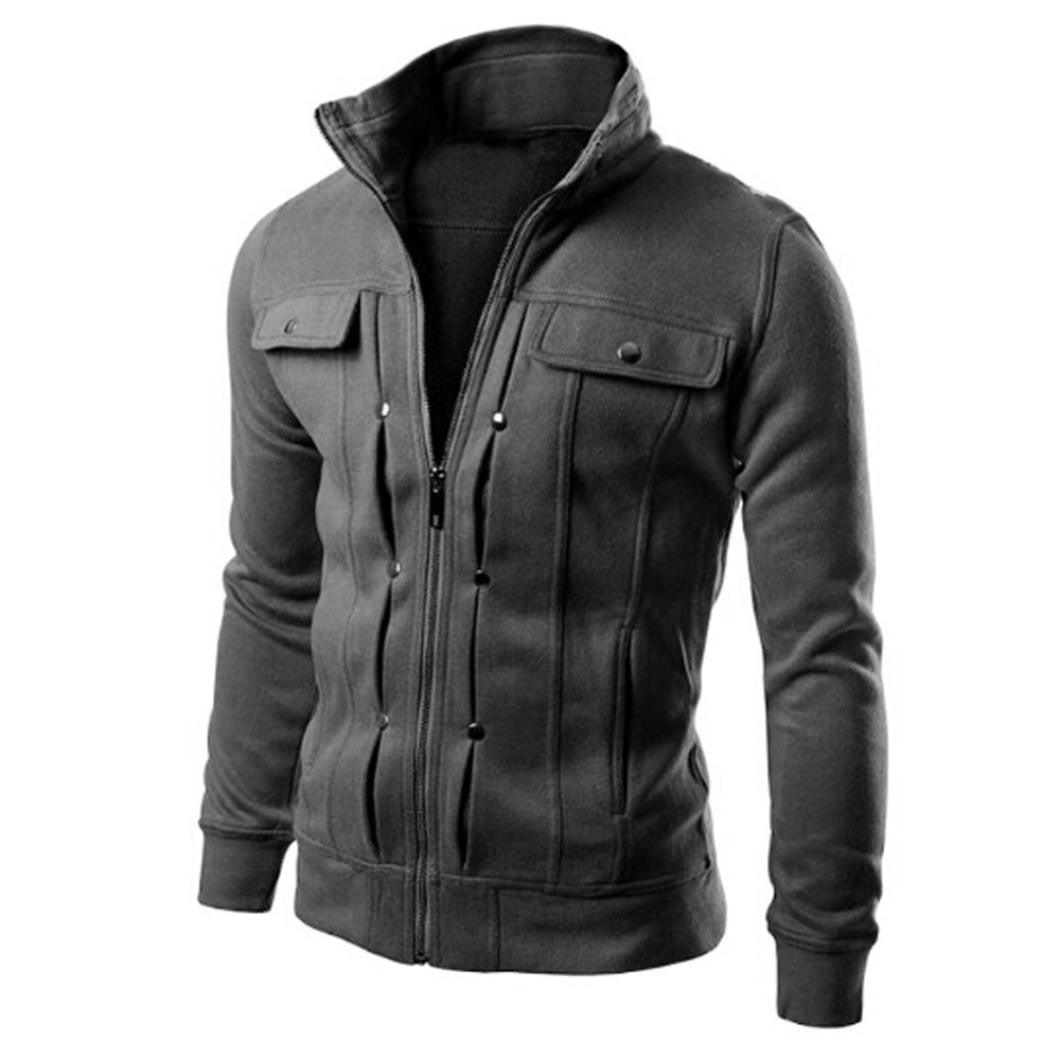 Veste zippée homme à col montant – modèle court