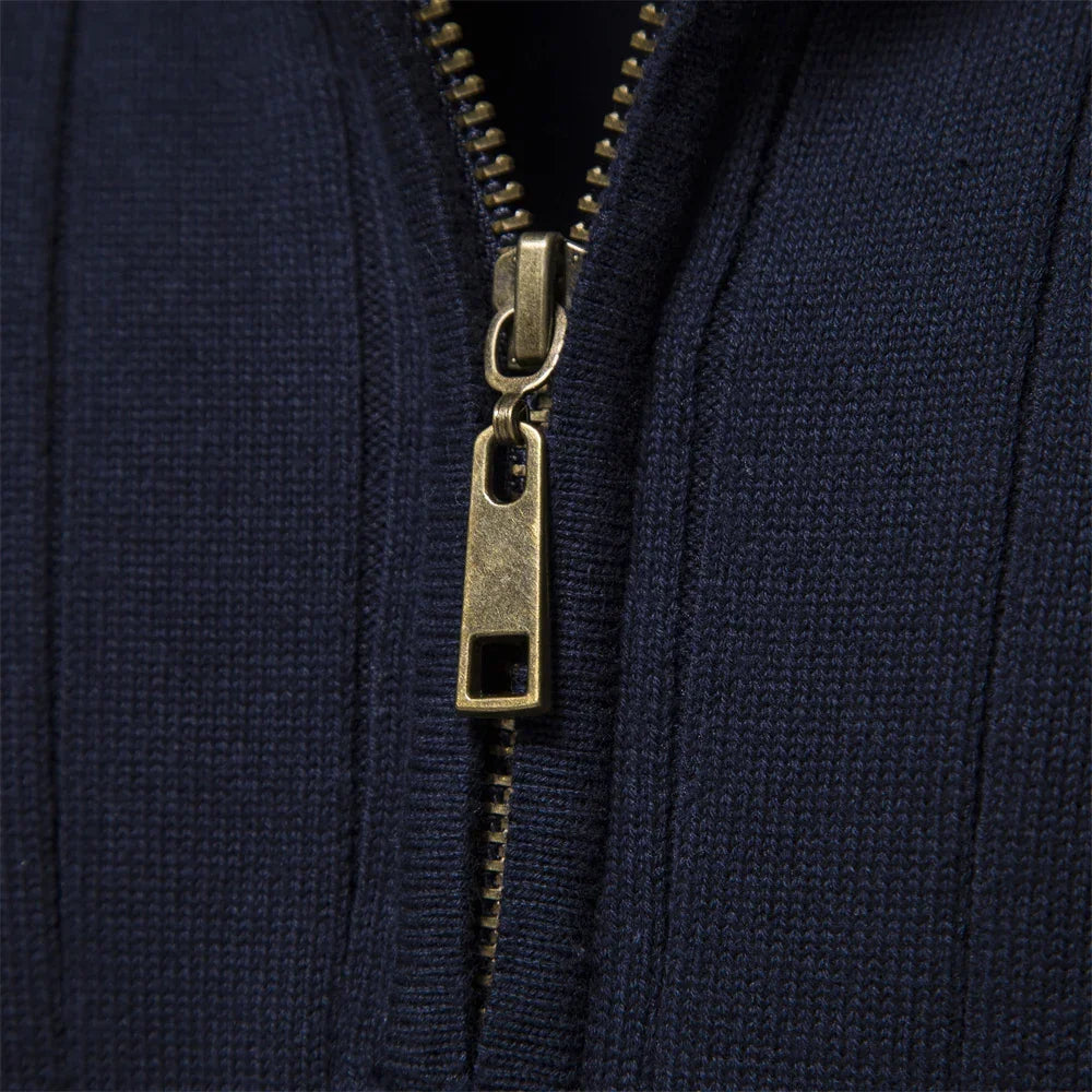 Pull Lars homme à zip et col montant – maille d'automne