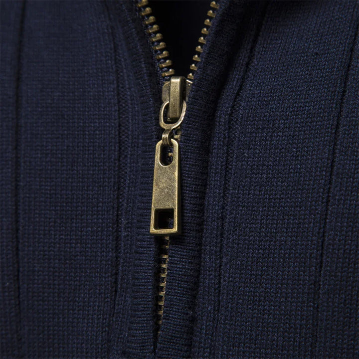 Pull Lars homme à zip et col montant – maille d'automne