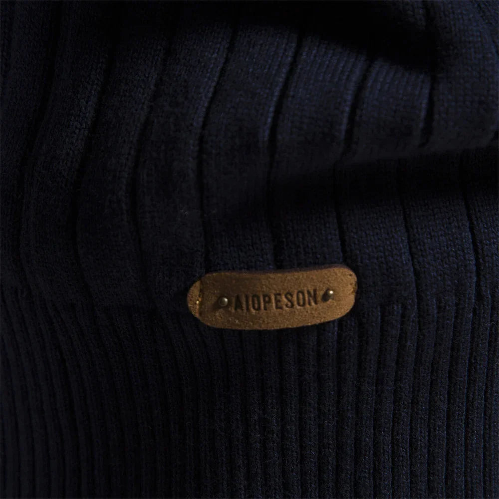 Pull Lars homme à zip et col montant – maille d'automne