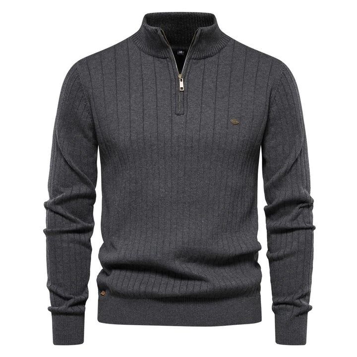 Pull Lars homme à zip et col montant – maille d'automne