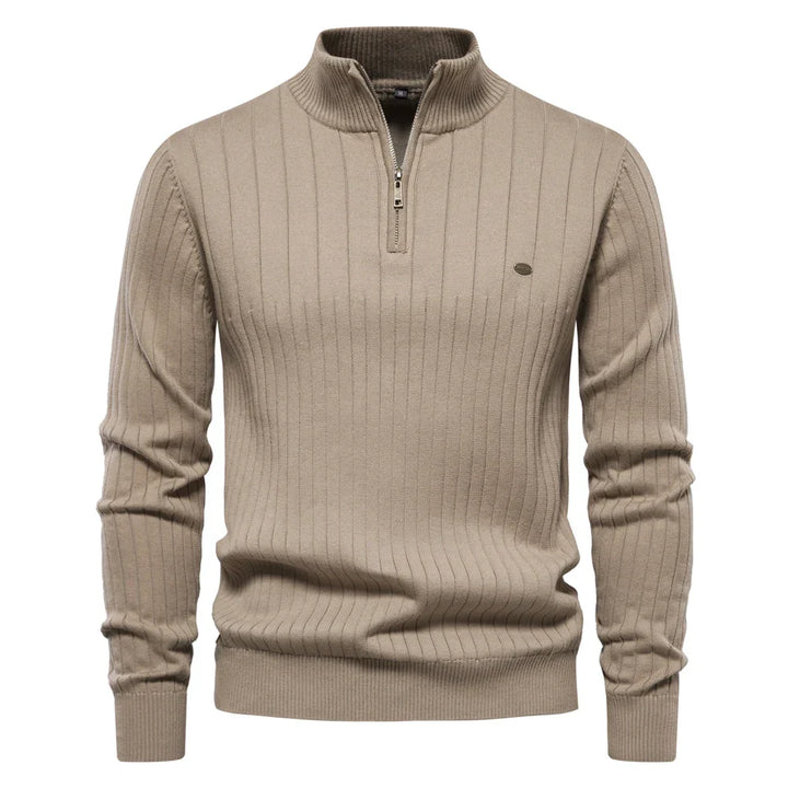 Pull Lars homme à zip et col montant – maille d'automne