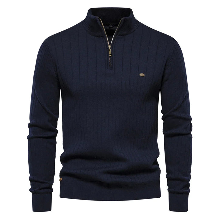 Pull Lars homme à zip et col montant – maille d'automne