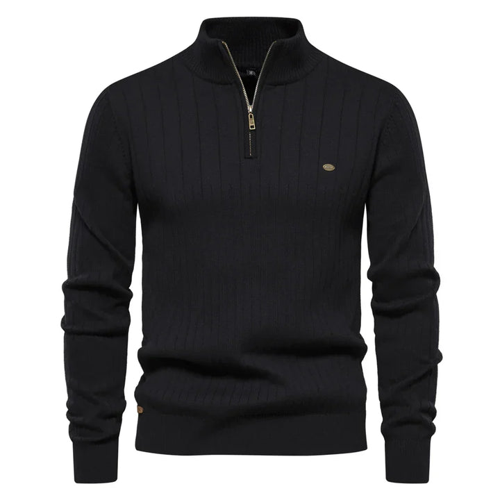 Pull Lars homme à zip et col montant – maille d'automne