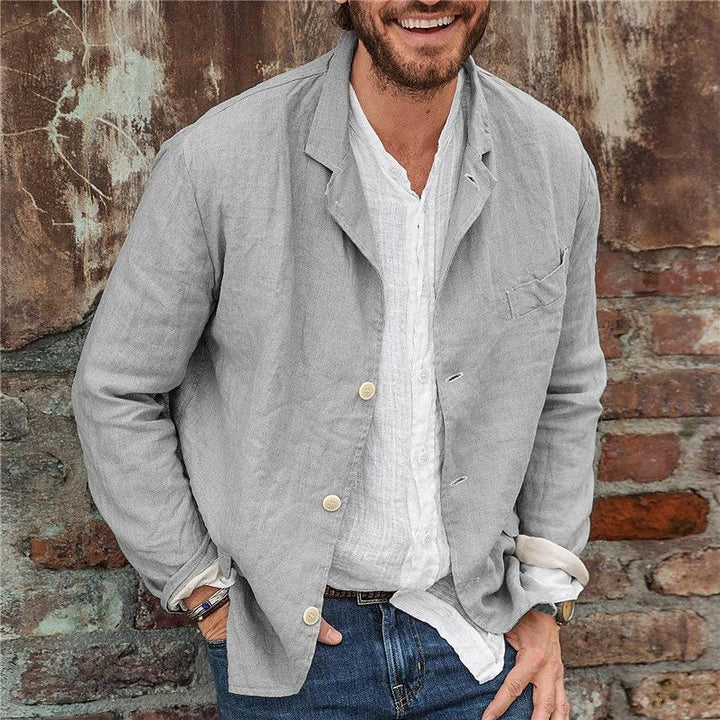 Blazer casual homme léger et texturé – revers crantés
