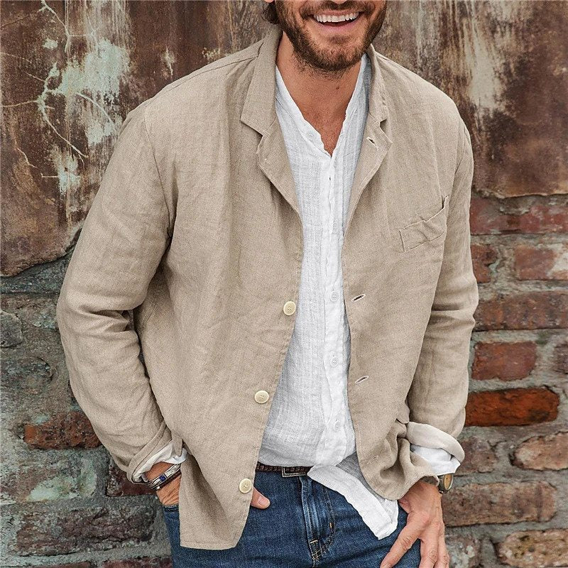 Blazer casual homme léger et texturé – revers crantés