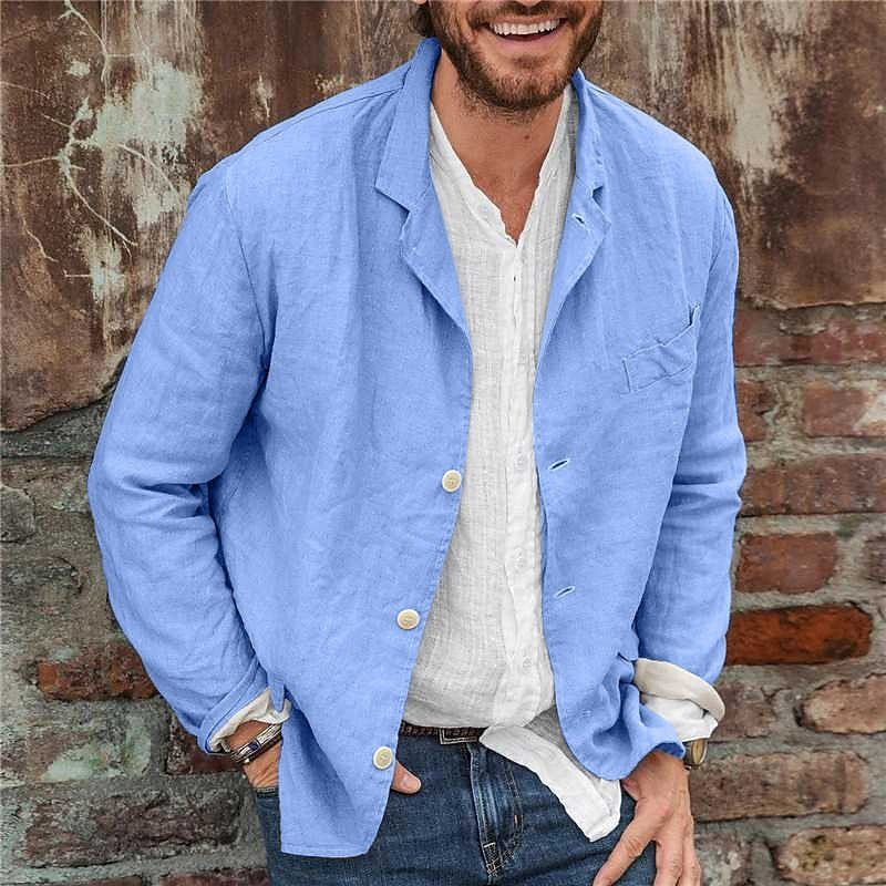 Blazer casual homme léger et texturé – revers crantés