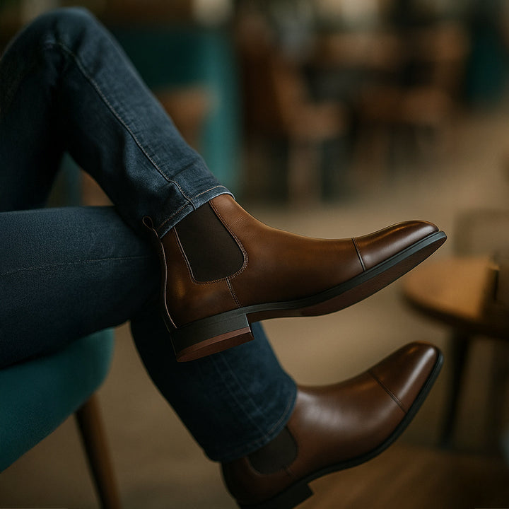 Bottines Chelsea Savile Row en cuir homme – semelle rouge