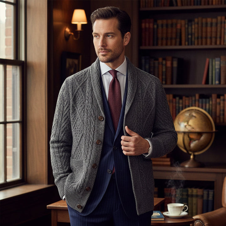 Cardigan Manchester boutonné pour homme – douceur et élégance