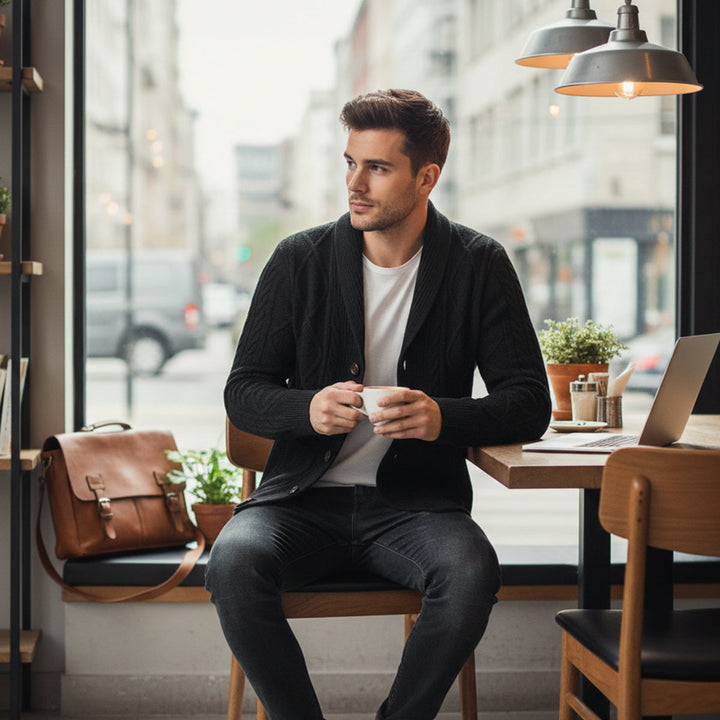 Cardigan Manchester boutonné pour homme – douceur et élégance