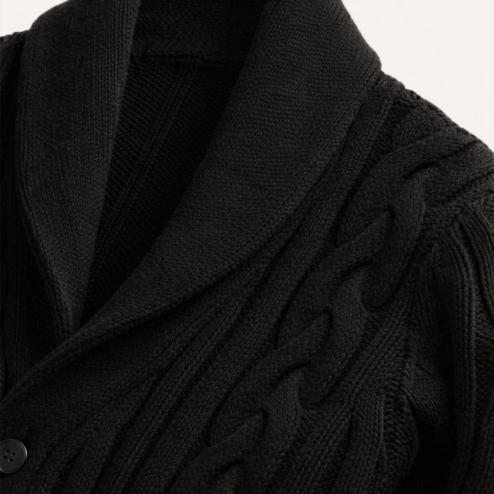 Cardigan Florence en maille torsadée à col châle – hiver homme