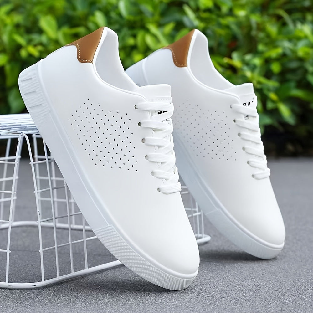 Baskets perforées homme en similicuir – finition mate