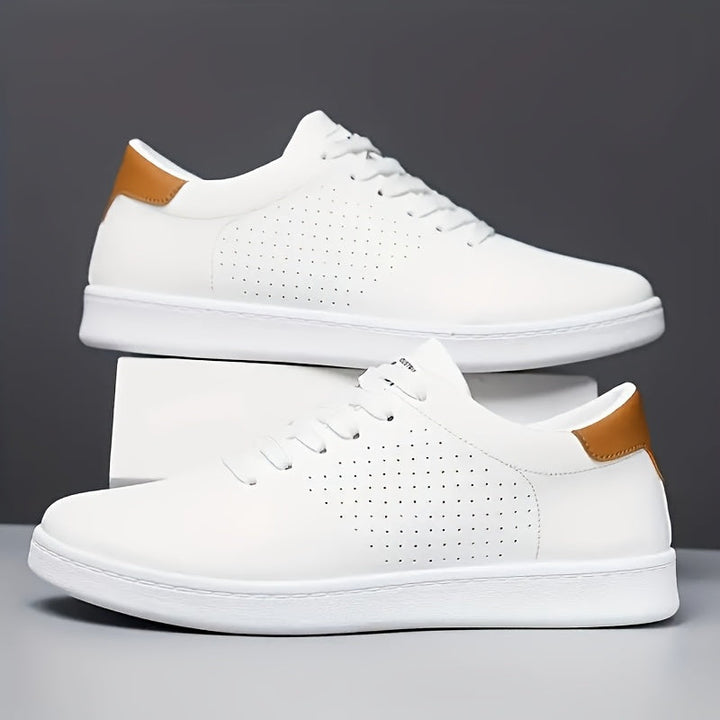 Baskets perforées homme en similicuir – finition mate