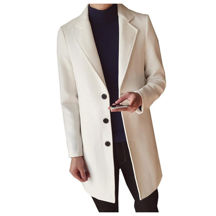 Manteau long homme en laine mélangée – coupe slim élégante