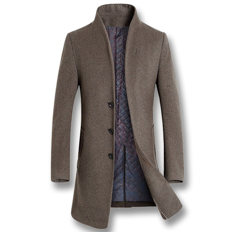 Manteau long homme en laine mélangée – élégance hivernale