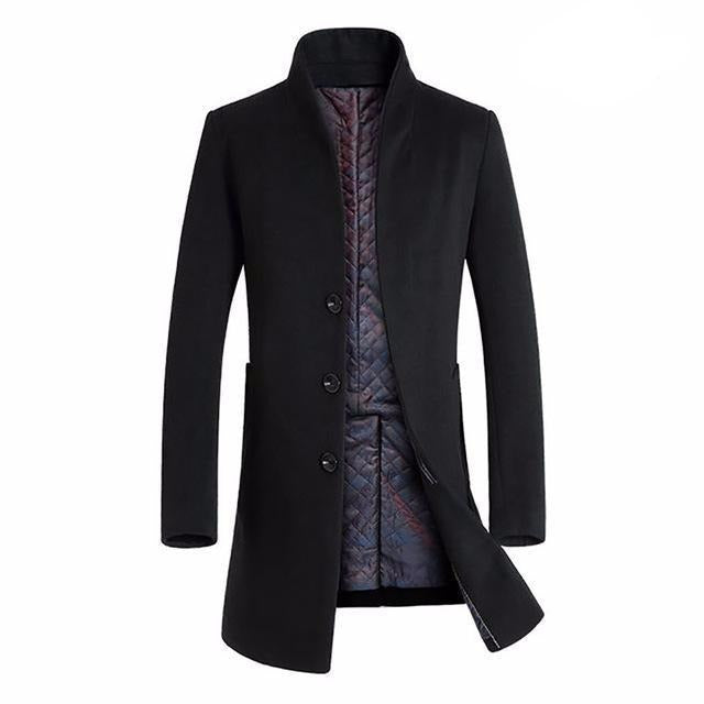 Manteau long homme en laine mélangée – élégance hivernale