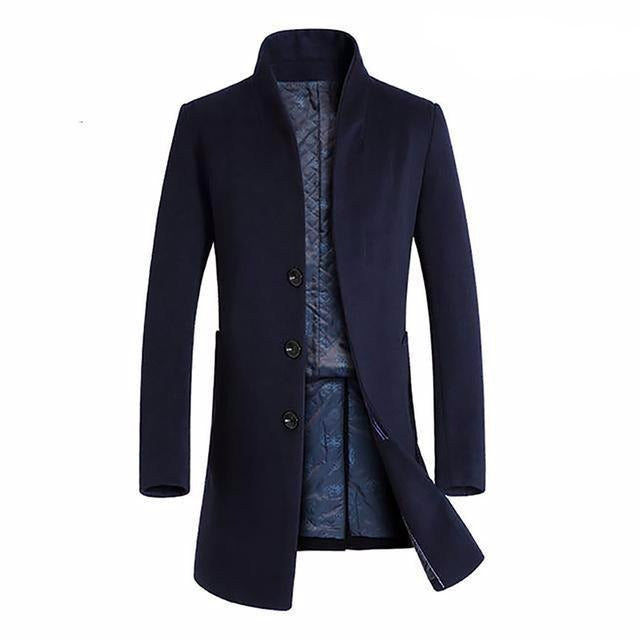 Manteau long homme en laine mélangée – élégance hivernale