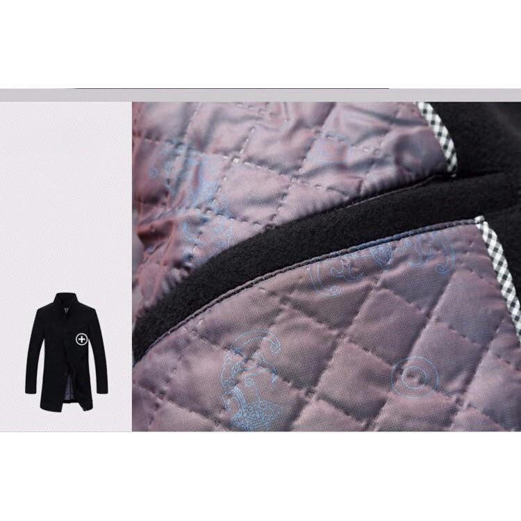 Manteau long homme en laine mélangée – élégance hivernale