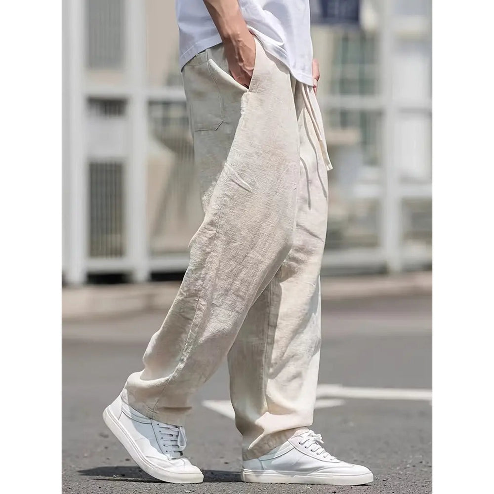 Pantalon baggy en lin homme – ample et confortable