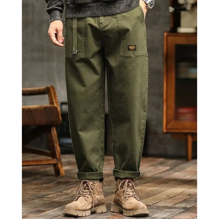 Pantalon cargo homme coupe large – poches à rabat