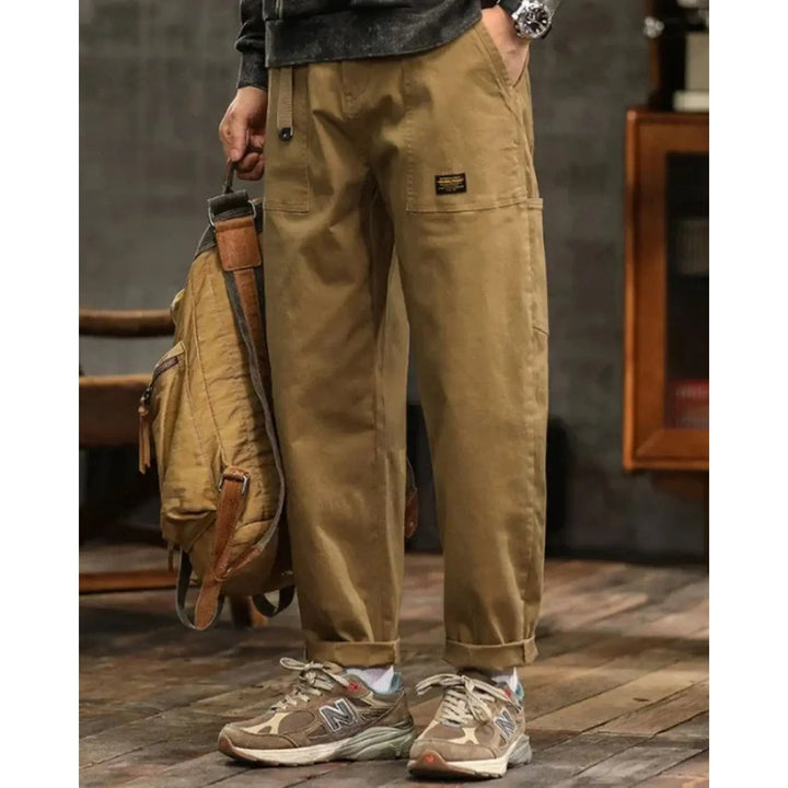 Pantalon cargo homme coupe large – poches à rabat